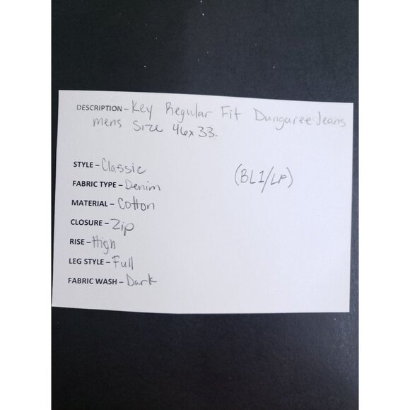 Key Regular Fit Dungaree Jeans Men's Size 46x33 - Picture 7 of 8